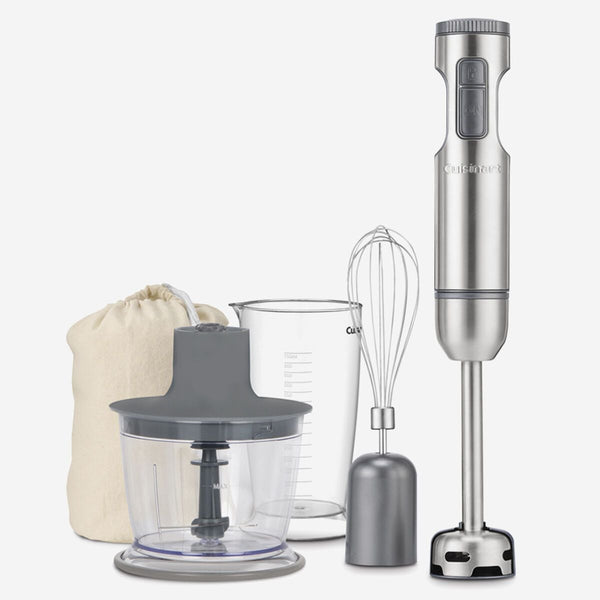Cuisinart SmartStick 2-Speed Corded Hand Blender with Chopper & Whisk Attachments, Stainless Steel D7