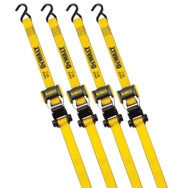 DEWALT DXBC18004 1,800-lb Ratchet Tie-Down Straps, 1.25-in x 12-ft, 4-pk R7