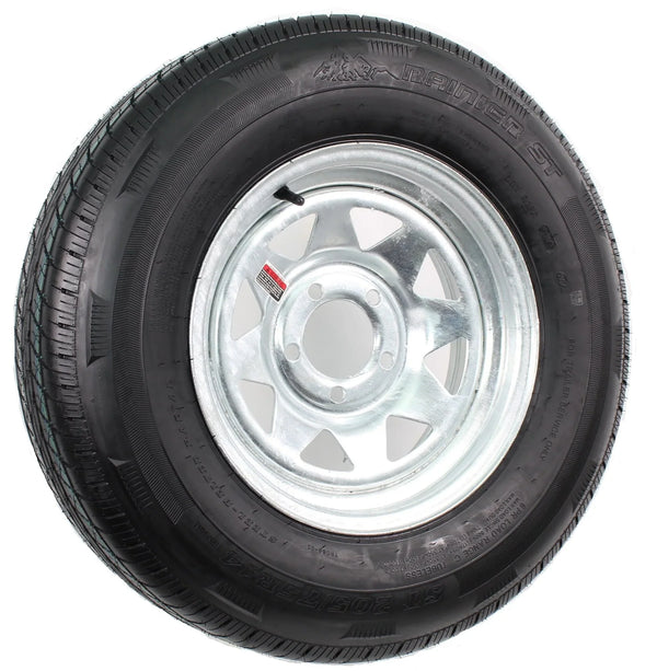 Radial Trailer Tire on Rim ST205/75R14 with 5 Lug Galvanized Spoke Wheel U2
