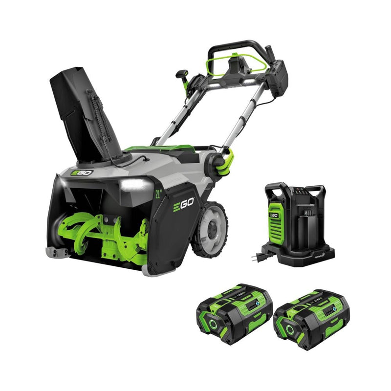 EGO POWER+ 56V Brushless Cordless 21-in Single Stage Snowblower with Peak Power, Includes (2) 6.0Ah Batteries and (1) Dual Port Charger, SNT2134 E2