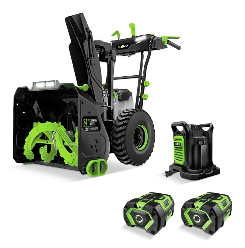 EGO POWER+ 56V Brushless Cordless 24-in Self-Propelled 2-Stage Snowblower with PEAK POWER with 2x7.5Ah Batteries & 280W Dual-Port Charger K4