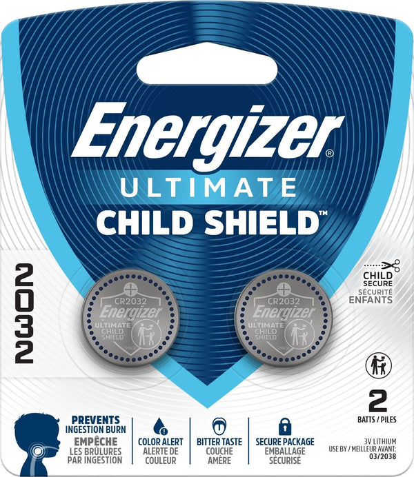 Energizer 2032 Child Shield Lithium Battery, 2-Pack N1