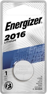Energizer 3V / 3 Volt Lithium Coin Cell CR2016 Battery for Watches and Electronics, 1-pk