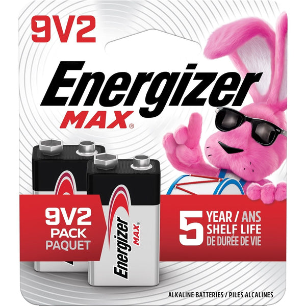 Energizer Max 2-pk 9V / 9 Volt Alkaline Batteries, Long Lasting, All Purpose A4
