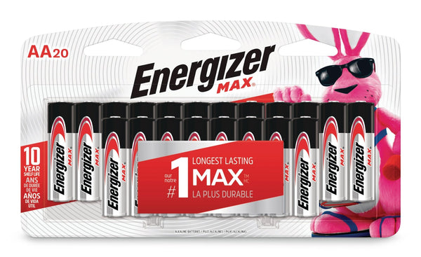 Energizer Max 20-pk AA Alkaline Batteries, Long Lasting, All Purpose V5
