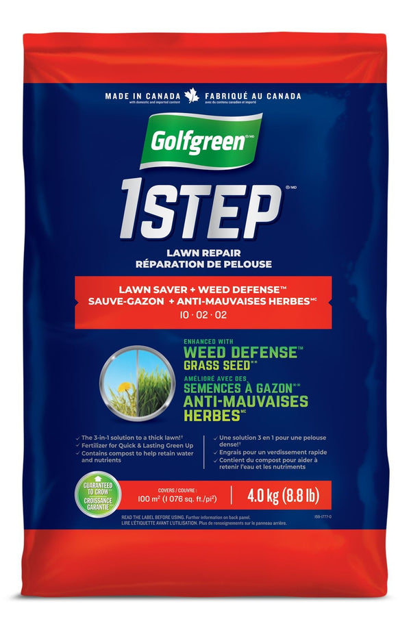 Golfgreen 1-Step Lawn Saver + Weed Defense 10-02-02 Grass Seed, 4-kg G8