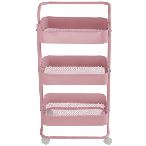 Gracious Living Three-Tier Utility Cart, Pink L7