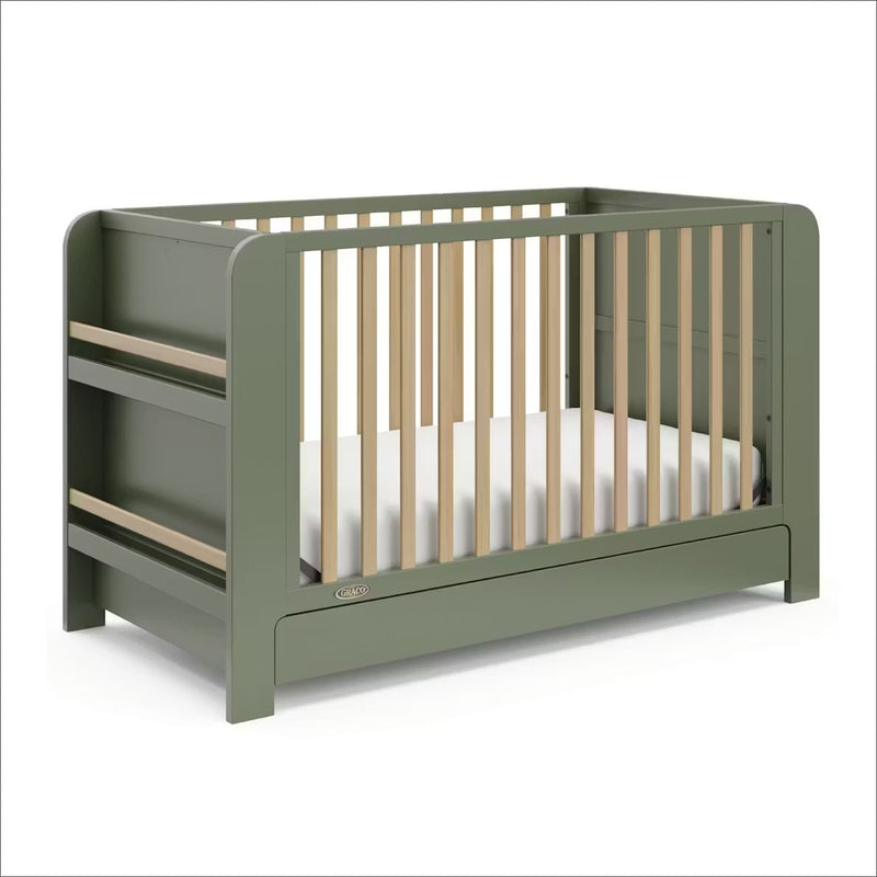 Graco Read-with-Me 4-in-1 Crib with Drawer - Olive/Driftwood O4