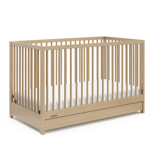 Graco Teddi 4-in-1 Convertible Crib with Drawer, Driftwood J3