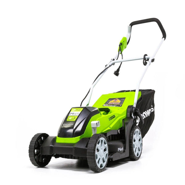 Greenworks 9A 2-in-1 Corded Lawn Mower, 14-in F0