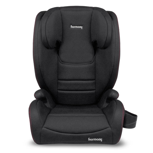 Harmony Genesys Deluxe High Back Booster, Black with Red Stitching I1