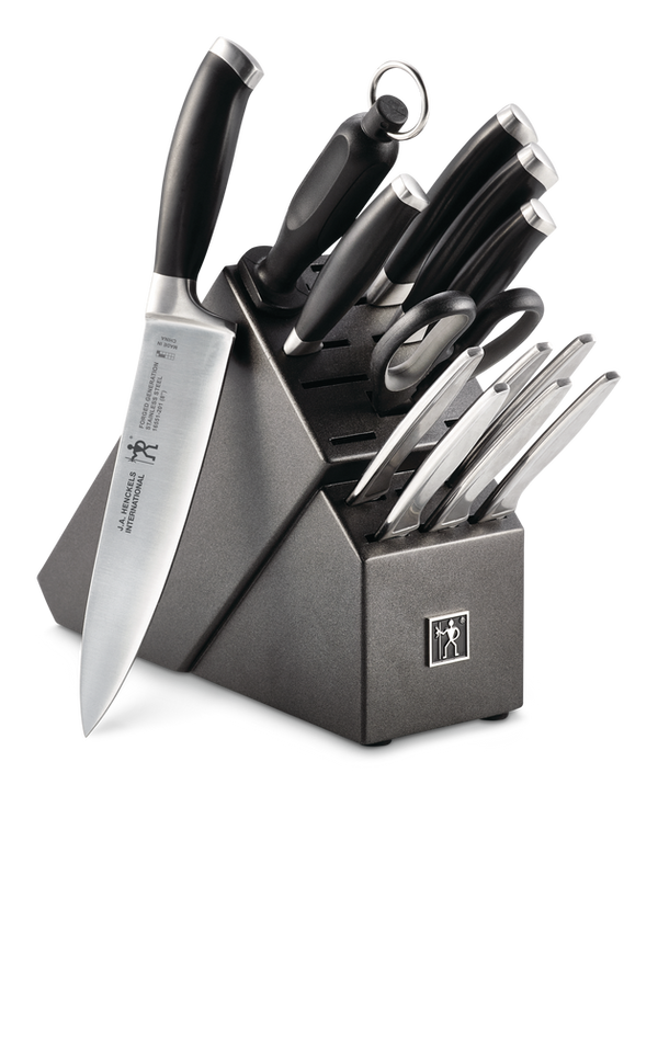 Henckels Stainless Steel Forged Generation Knife Block Set, Ergonomic Grip, 14-pc T5