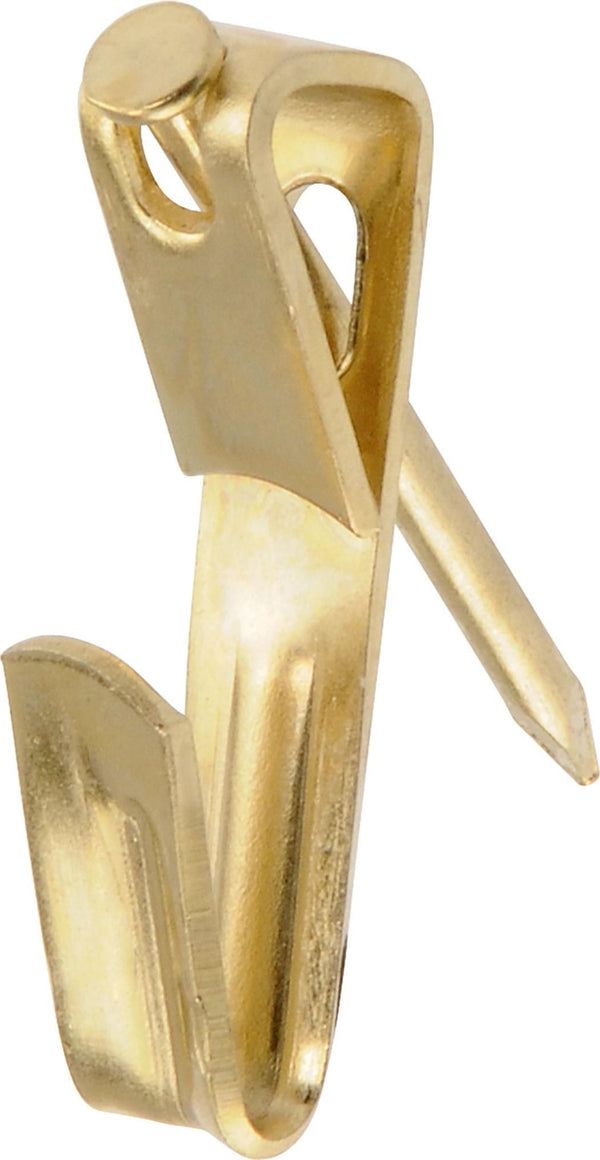 Hillman Conventional Brass-Plated Picture Hanger, 20-lb, 8-pk I8