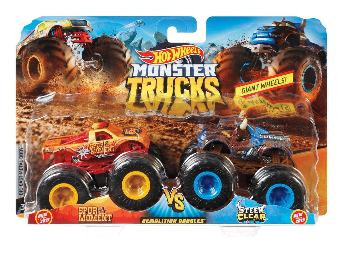 Hot Wheels Monster Trucks Demolition Doubles - Spur Of Moment vs. Steer Clear, Ages 3+