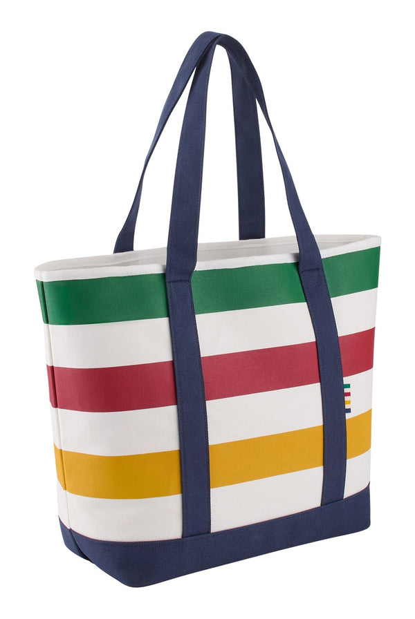 Hudson's Bay Stripes Signature Canvas Tote Bag, 7.5-in, Navy F5