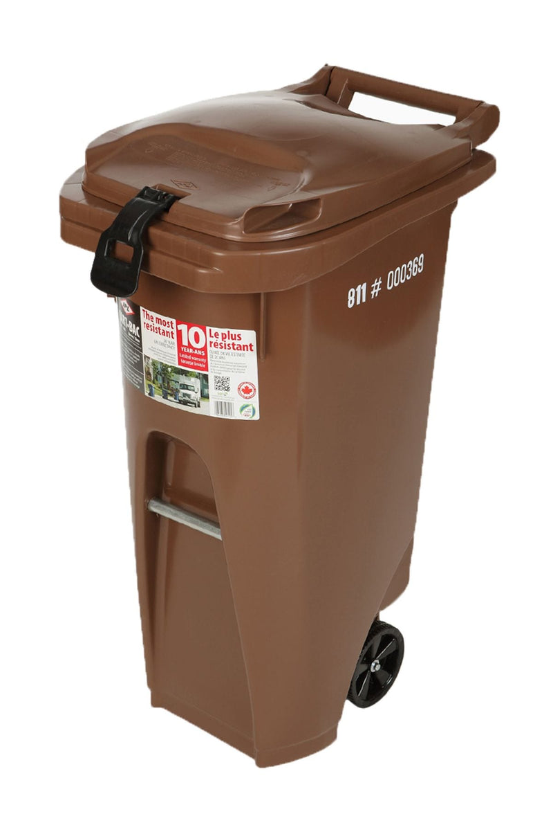 IPL Mastercart Plastic Rectangular Wheeled Compost Bin/Garbage Can with Lock, Assorted Colours, 79.5-L Q2