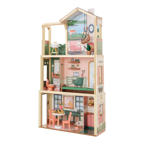 KidKraft Three Story Collapsible Click N Play Wooden Dollhouse for Ages 4+ A1
