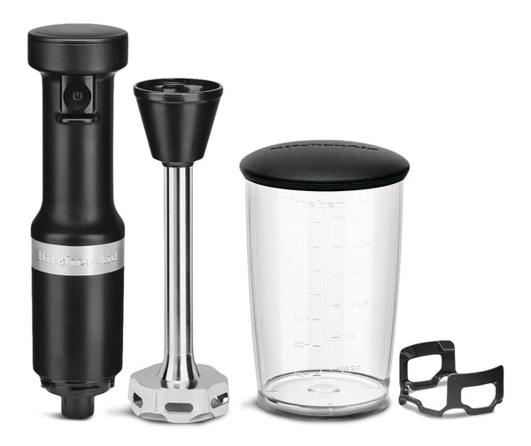 KitchenAid KHBV53BM Variable Speed Corded Hand Blender with Blending Jar, Black Matte E2