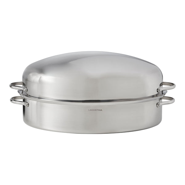 Lagostina 18/10 Stainless Steel Roaster with Removable Rack, 43 x 33cm V6