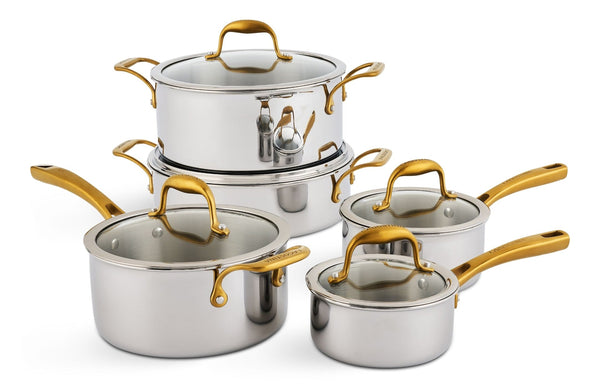 Lagostina Finezza 5-Ply Clad Stainless Steel Cookware Set, 10-pc K5