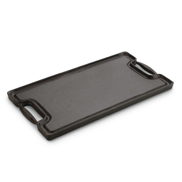 Lagostina Pre-Seasoned Cast Iron Reversible Grill, Oven & BBQ Safe, Black, 20-in x 10-in C6