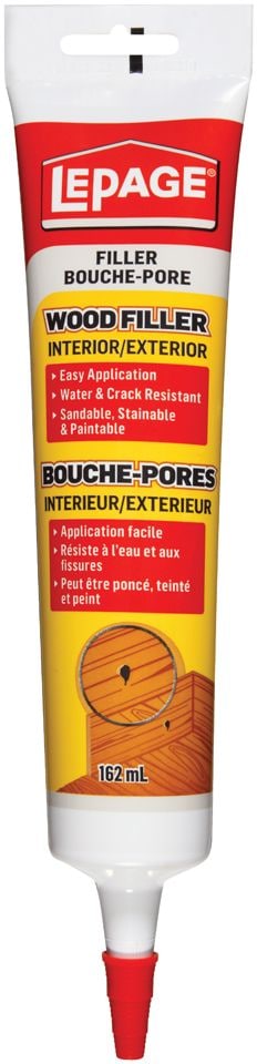 LePage Interior/Exterior Wood Filler, Repairs Cracks & Holes, Water-Resistant, 162-mL G4