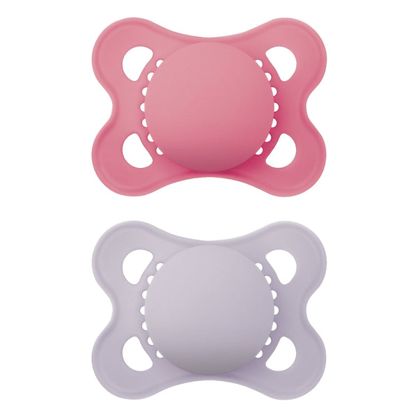 MAM Matte Non-Deco Pacifier, 0-6 Months, Girl, 2-pk T1