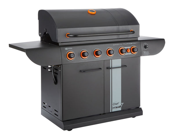 MASTER Chef Grill Turismo 680 7-Burner Convertible LP Gas BBQ E4