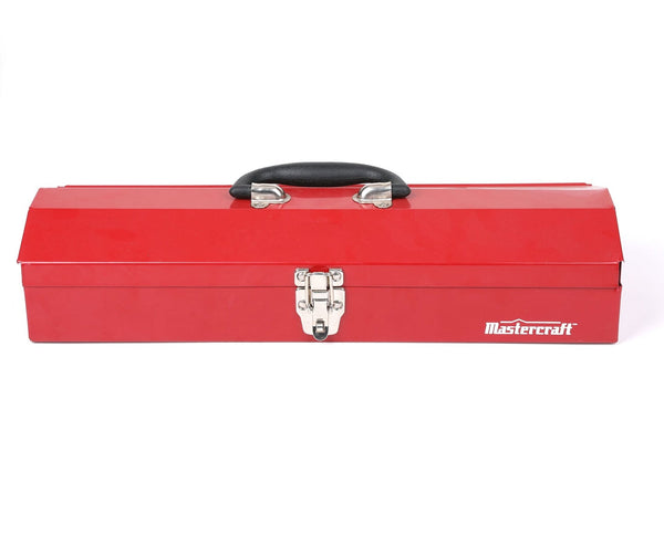 Mastercraft Portable Metal Hip Roof Tool Box, Red, 19-in F7