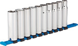 MAXIMUM 1/2-in Drive 6 Pt. Deep Socket Set, Metric, Nickel-Chrome Plating, 10-pc