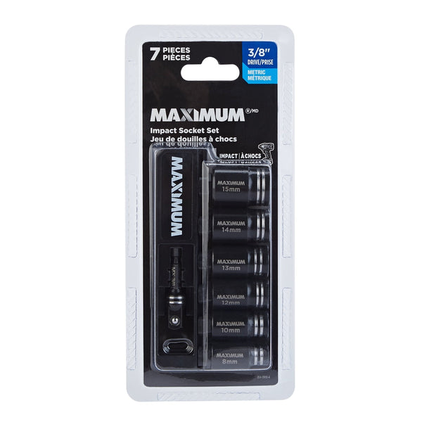 MAXIMUM Impact Driver Socket Set, Metric, 7-pc D7