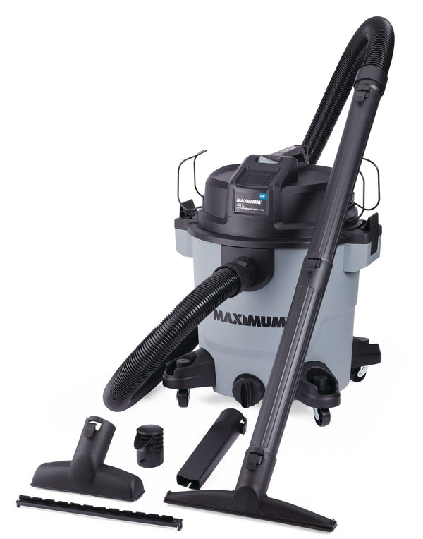 MAXIMUM VJH1211PF 6.0 Peak HP Portable Wet/Dry Shop Vacuum with Hose and Accessories, 45-L D6