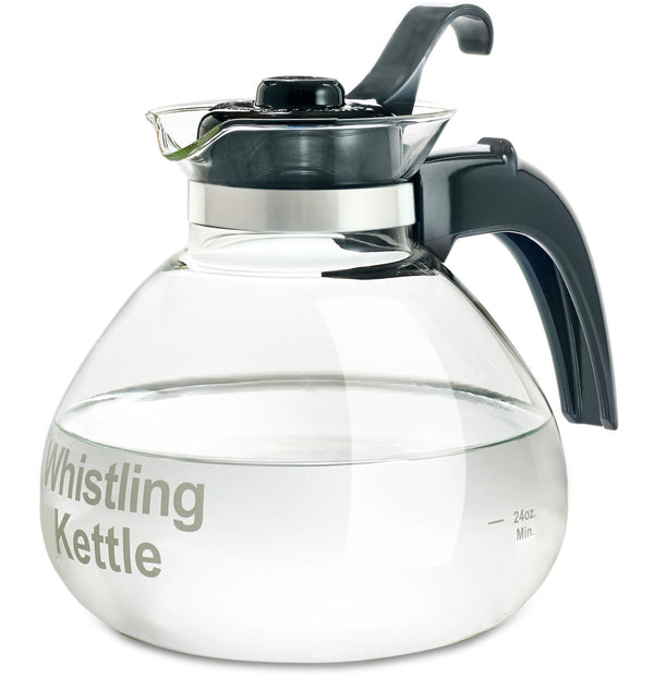 Medelco 1.4L Glass Whistling Stovetop Kettle, Dishwasher Safe K6