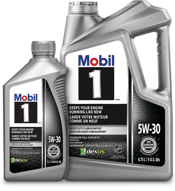 Mobil 1 5W30 Synthetic Engine/Motor Oil Set, 4.73-L + 1-L Q0