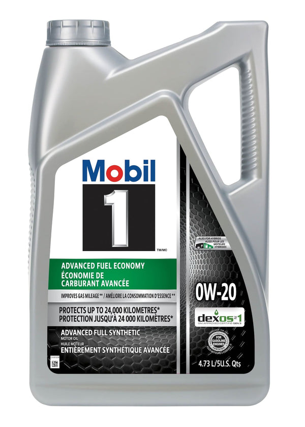 Mobil 1 Advanced Fuel Economy 0W20 Synthetic Engine/Motor Oil, 4.73-L I3