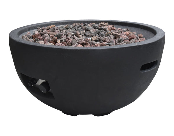 Modeno Jefferson Round Gas Fueled Outdoor Fire Bowl with PVC Cover, 40,000 BTUs, 13.7-in J1
