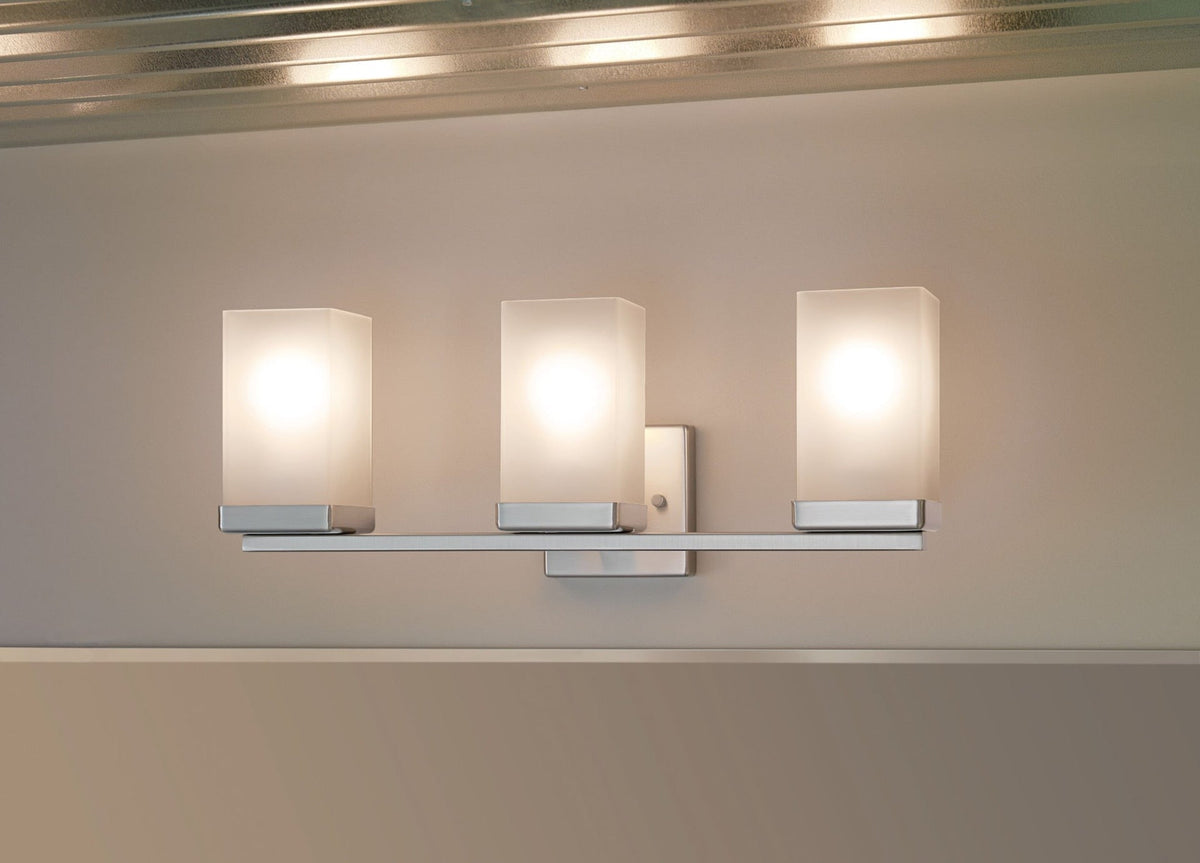 Moen 90-Degree Vanity Lighting Fixture, Brushed Nickel, 3-L