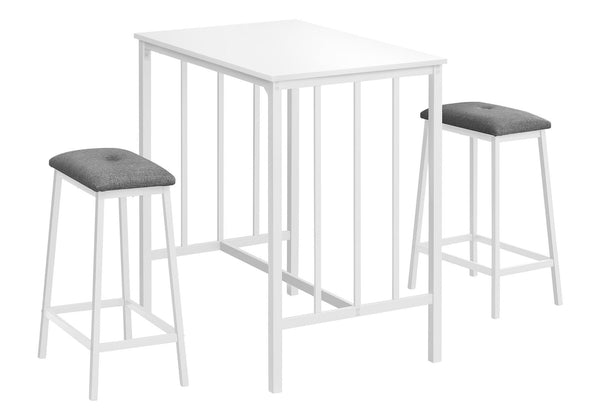 Monarch Specialties Contemporary Bistro Set, White, 3-pc Z8