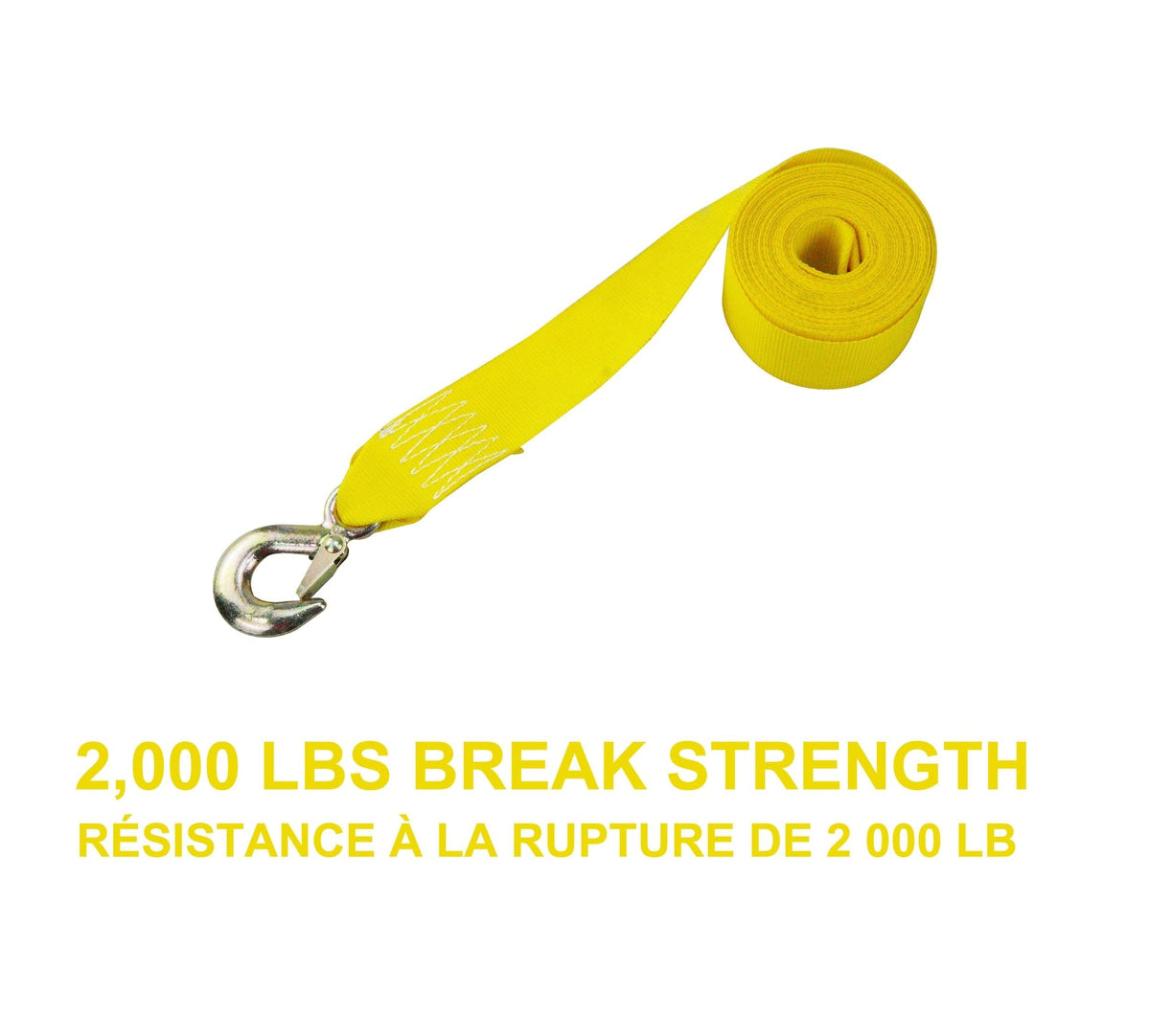 MotoMaster 2,000-lb ATV Tow Strap with Hook, 2-in x 20-ft