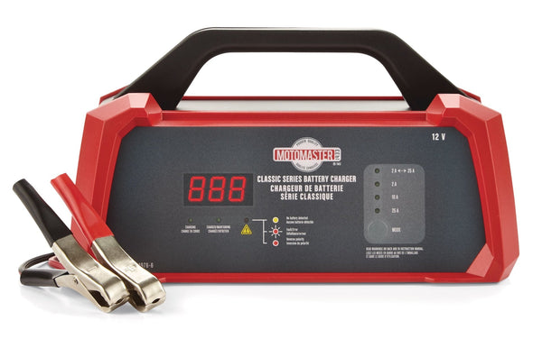 MotoMaster Classic Series Smart Battery Charger/Maintainer, Fully Automatic, 25/10/2-Amp, 12V K9