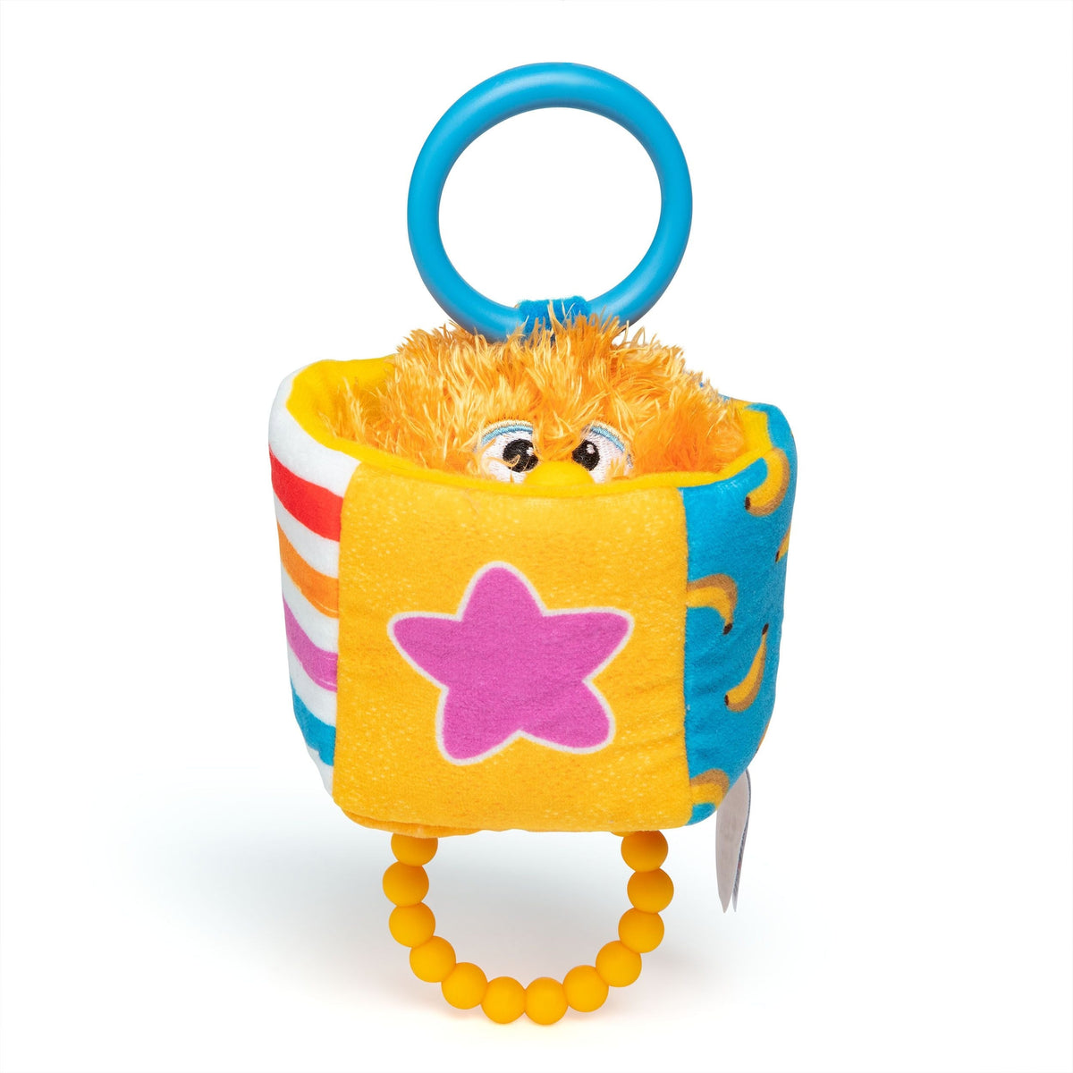 Ms. Rachel Herbie Sensory Take-Along Toy, Baby Swing & Baby Stroller Teething Toys with Rattle & Clip, Toddler Toys