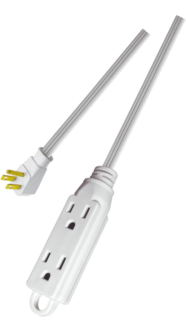NOMA 16/3 All-Purpose Extension Cord, Light-Duty, 3 Grounded Outlets, White F2