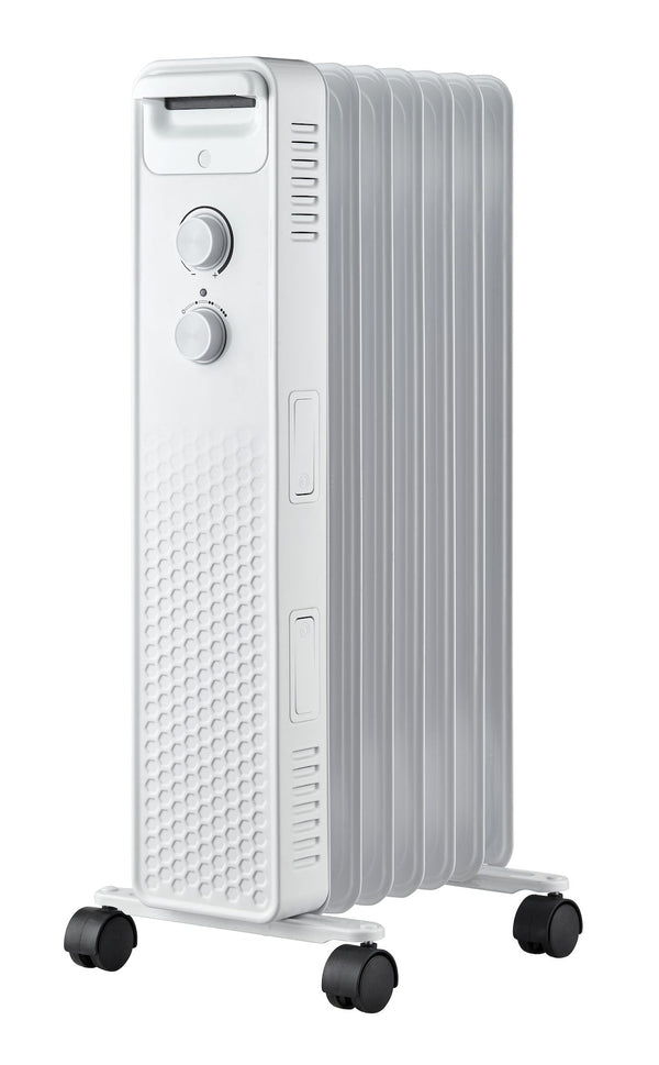 NOMA 3-Setting Mechanical Oil Filled Heater with Adjustable Thermostat, Castors & Handle, 1500W, White O0
