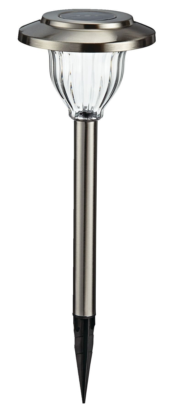NOMA Outdoor Pure White LED Solar Stainless Steel Garden & Pathway Stake Lights, 10-Pk Y3