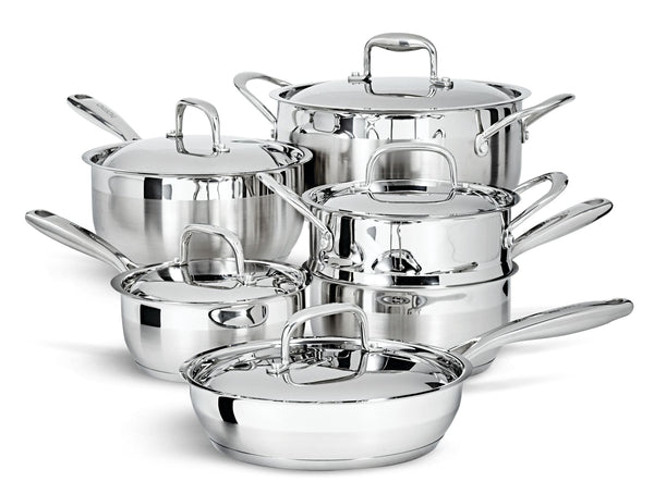 PADERNO Canadian Classic Stainless Steel Cookware Set, Dishwasher & Oven Safe, 11-pc Q4