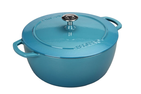 PADERNO Cast Iron Dutch Oven, Atlantic Blue, 6.6-L F8