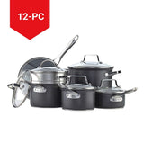 PADERNO Hard Anodized Cookware Set, Non-Stick, PFOA-Free, Dishwasher & Oven Safe, 12-pc