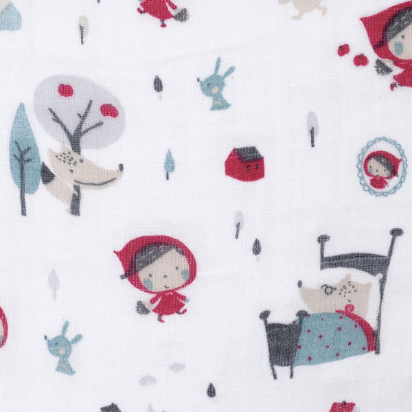 Perlimpinpin Cotton Muslin Baby Swaddle Blanket, Riding Hood Q5