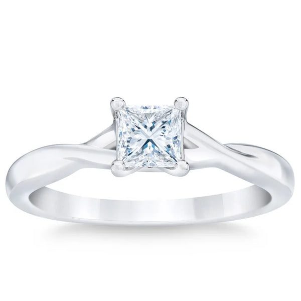 Princess Cut Diamond Solitaire Ring (0.50 ct) D3