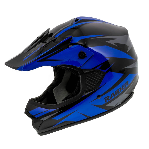 Raider GX4 ATV Helmet, Youth, Blue, Assorted Sizes D7